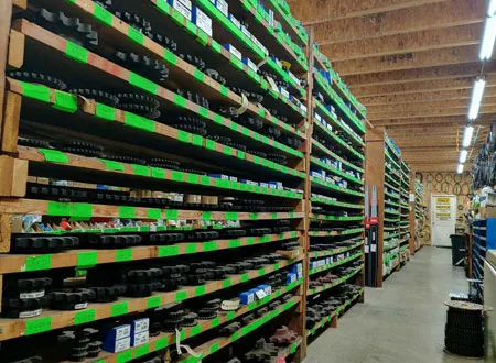 A fully stocked store room with thousands of parts.